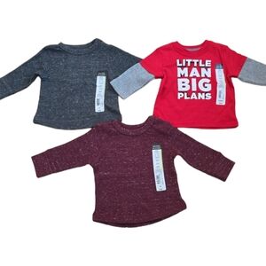 OKIE DOKIE BRAND BABY BOYS LONG SLEEVE SHIRT BUNDLE OF 3 SIZE 3 MONTHS